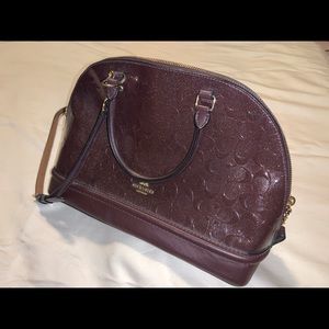 COACH Oxblood Debossed Signature Sierra Dome Satchel
